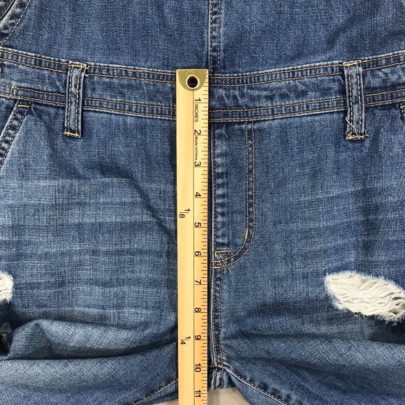 Forever 21 Overalls Womens 28 Blue Denim Jeans Distressed Straight Button Pocket - Picture 14 of 16